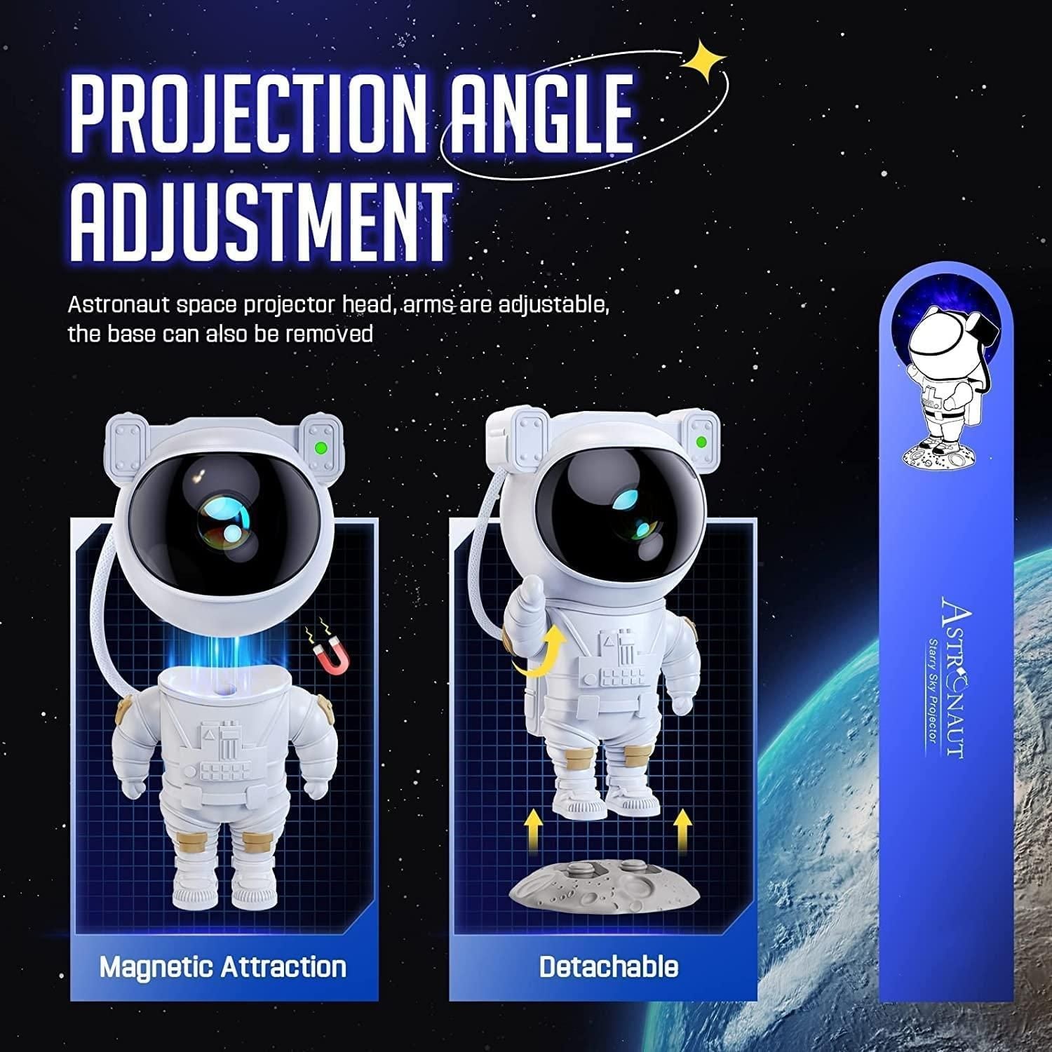 Astronaut Galaxy Projector - 360 Magnetic Head Rotation, Remote Control - DreamsBuy