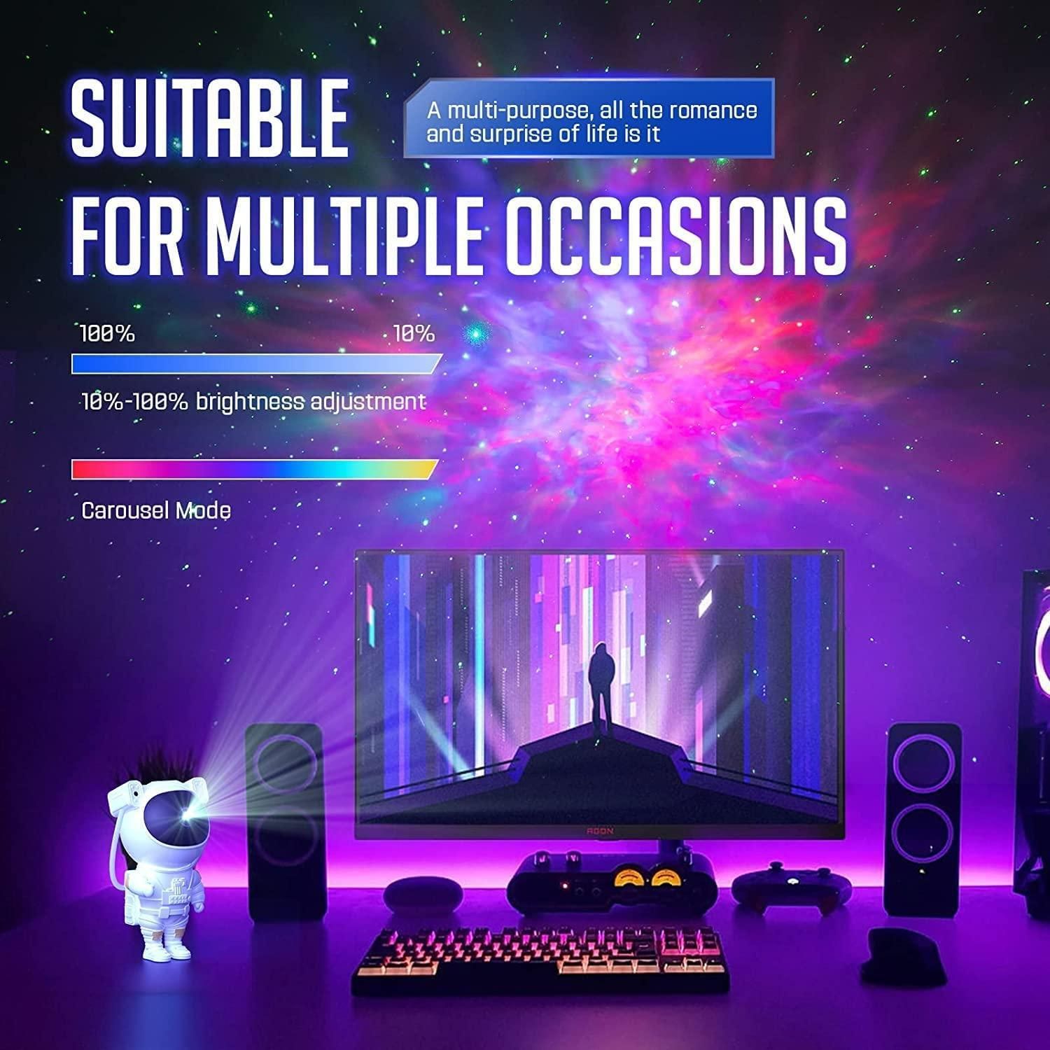 Astronaut Galaxy Projector - 360 Magnetic Head Rotation, Remote Control - DreamsBuy