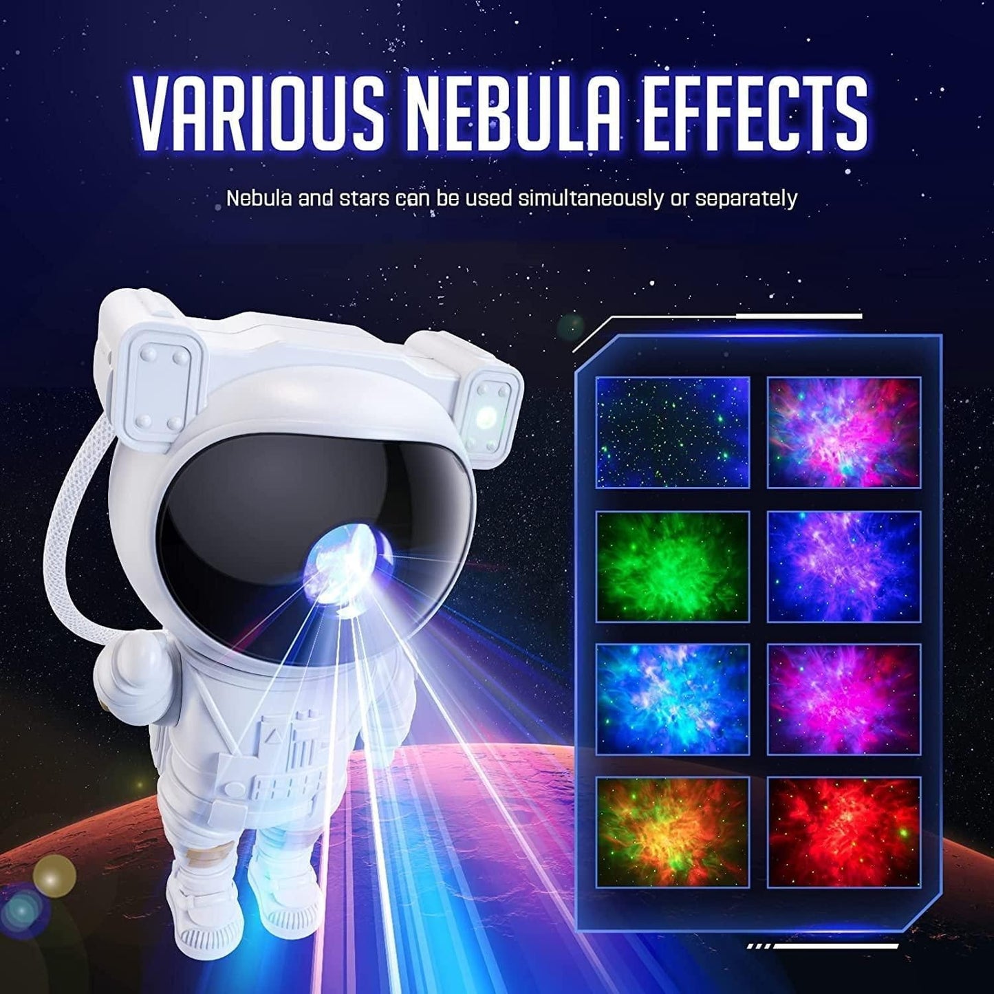 Astronaut Galaxy Projector - 360 Magnetic Head Rotation, Remote Control - DreamsBuy