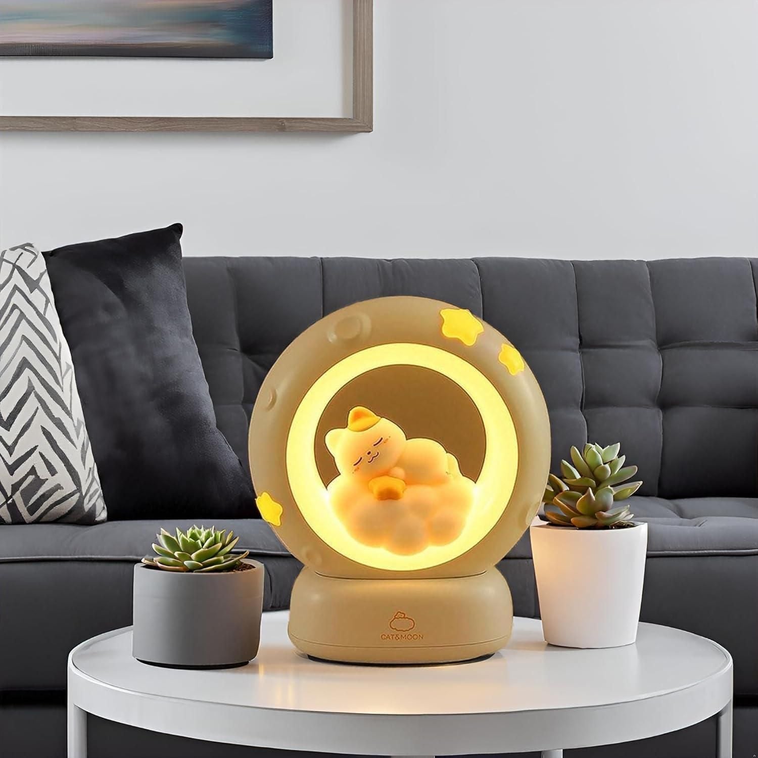 Moon LED Night Lamp with 3 Brightness Modes & Touch Contro - DreamsBuy